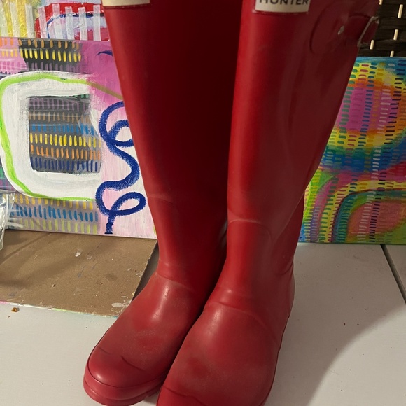 Red Hunter Rain Boots - Picture 1 of 10
